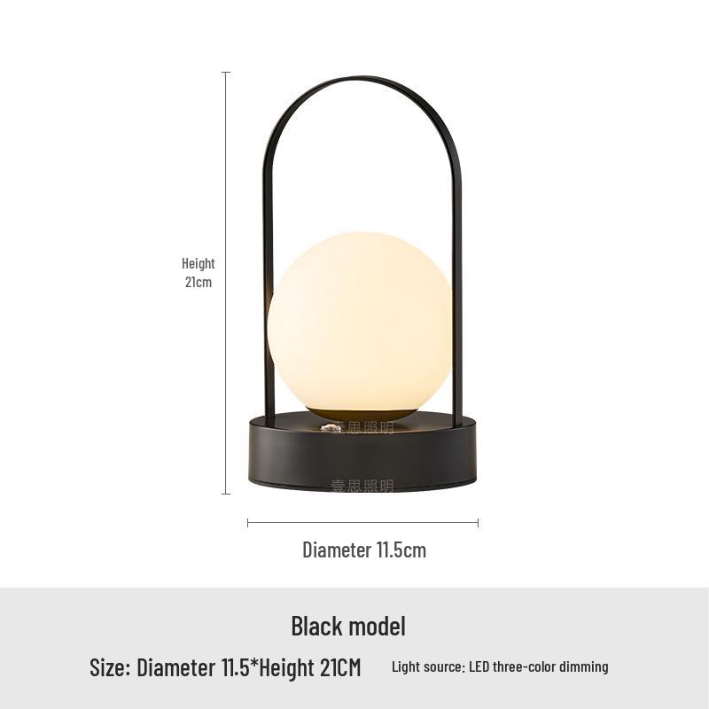 Red Long-Burning LED Lantern - USB Rechargeable Night Light for Wedding, Christmas, or Gift