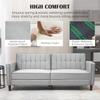 Modern Convertible Sofa Futon Velvet-Touch Tufted Couch Compact Loveseat with Adjustable Split Back, Light Grey