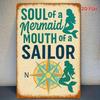 Vintage Metal Poster Wall Art Nautical Sign 8x12 Inch Retro Gift for Bar