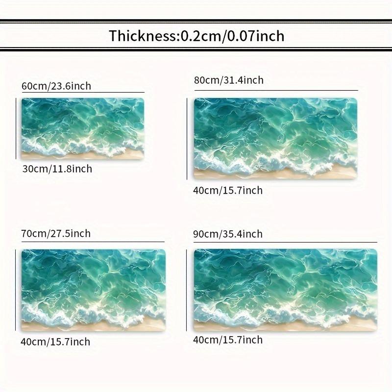 XL Beach Pattern Mouse Pad Anti-Slip Rubber Base Keyboard Desk Mat Stitched Edge Game Table Pad Office Home Computer Accessories