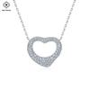 0.6 CTW S925 Sterling Silver 14K Gold Plated Double Layer Paved Hollow Heart Moissanite GRA Certified Pendant Necklace Love