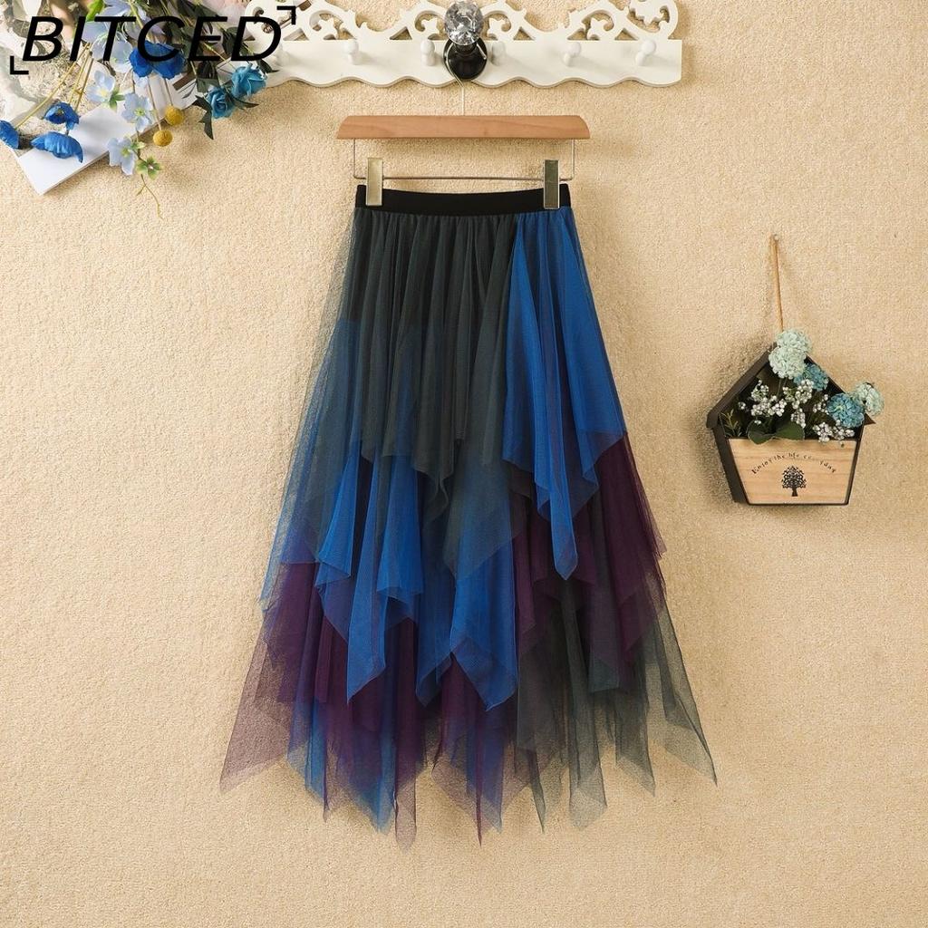 BITCED Damenmode Lässig Einfarbig Druck Sommer Frühlingsrock