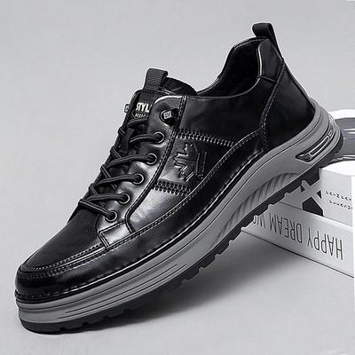High Quality Men's Leather Casual Shoes Thick Soled Oxford Shoes Fashionable New Men's Height Increasing British Style Shoes