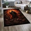 Gothic Demon Area Rug, Dark Fantasy Design, Non Slip Backing, Vibrant Flame Details, Perfect for Living Room Bedroom Decor