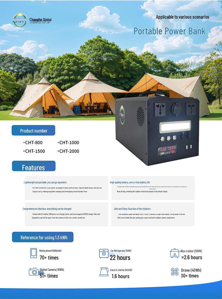 220V High-Capacity Portable Outdoor Power Bank for Camping, Self-Driving Tours, Live Streaming, and Emergency Backup.