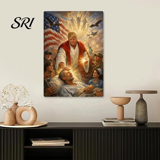 Detailed Canvas Poster President Jesus Wall Art Vintage Style Quirky Bathroom Decor Decorative Painting for Living Room Bedroom Corridor Long Lasting