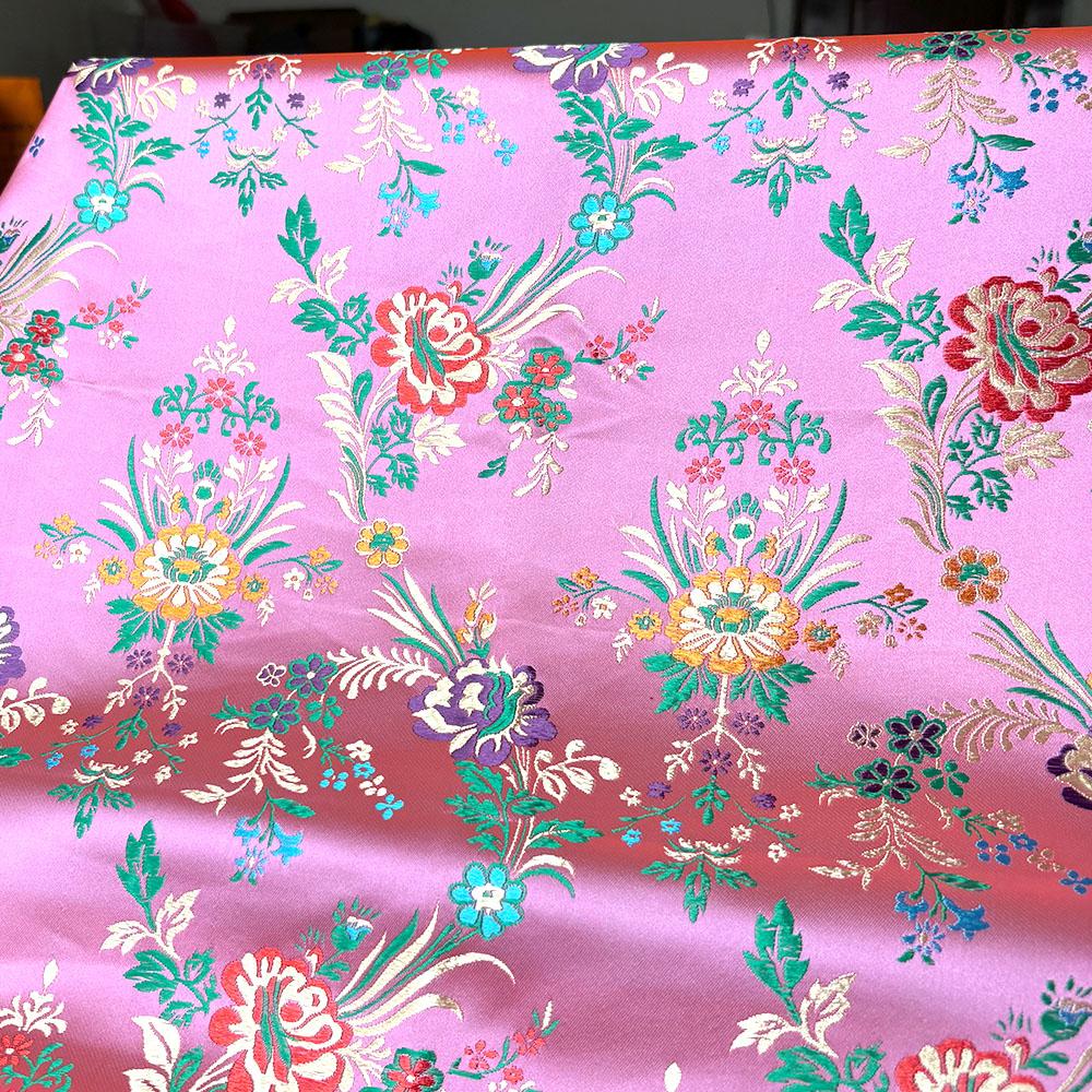 Begonia Floral Brocade Jacquard Damask Fabric DIY Sewing for Kids Clothes Kimono Chinese Robe Home Decor Pillowcase Accessories