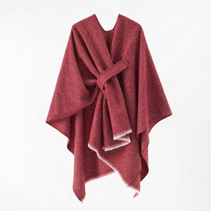 Solid Color Winter Knitted Shawl Wrap With Slit Hem Warm Lightweight Cape Women Men Street Style