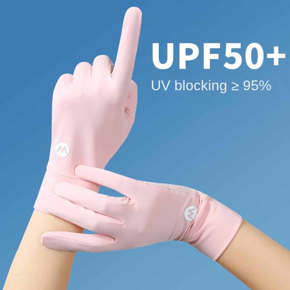 

Anti-slip Women Riding Gloves Show Two Finger Ice Silk Sunshade Gloves Riding белый
