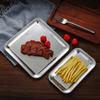 2PCS/SET Wear-resistant Stainless Steel Tray Rustproof Seafood Plate Shallow Tray  Restaurant Use