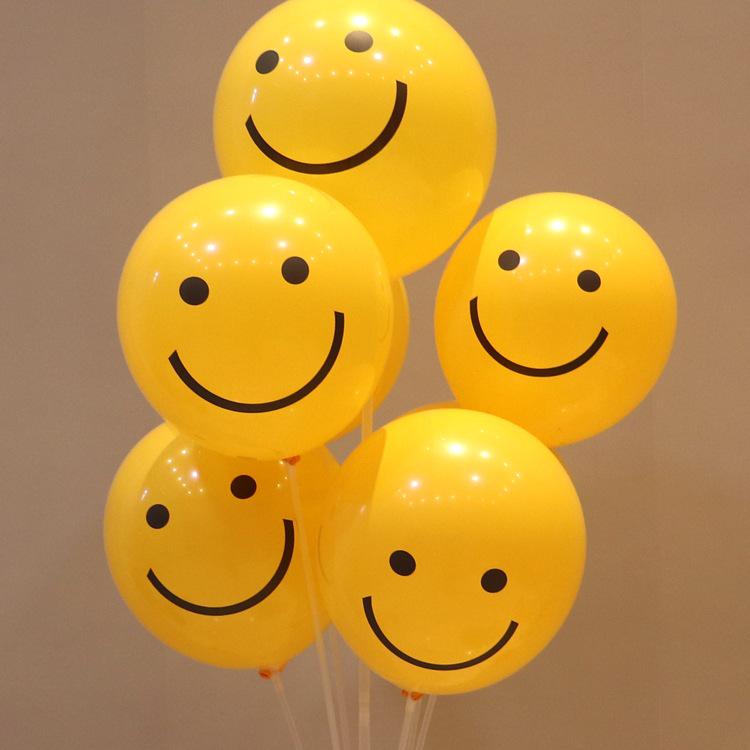 12" Verdickter Zitronengelber Smiley-Gesicht-Ballon für Geburtstagsfeier Dekoration