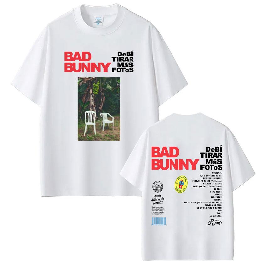 Rapper Bad Bunny Tshirt Takes More Photos DTMF 2026 Summer Unisexs Womens Patterns Hiphop Fashion Tshirt Couple Streetwear