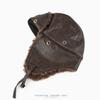 Unisex Vintage Leather Aviator Hat Winter Warm Ear Protection Cap Outdoor Motorcycling Skiing