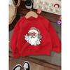 Kids Crewneck Sweatshirt, Creative Cartoon Santa Claus Print, Casual Tops for Fall & Winter