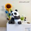 ORIGAMIPLANET 3D Origami Paper Craft Kit Panda Fun DIY 3D Panda Paper Art Model for Teens Easy Handmade Animal Figure Sculpture Gift Set for Bookshelf