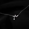 925 Stamp Sterling Silver Choker Jewelry High Quality Fashion Heartbeat Woman Necklace Party Gift