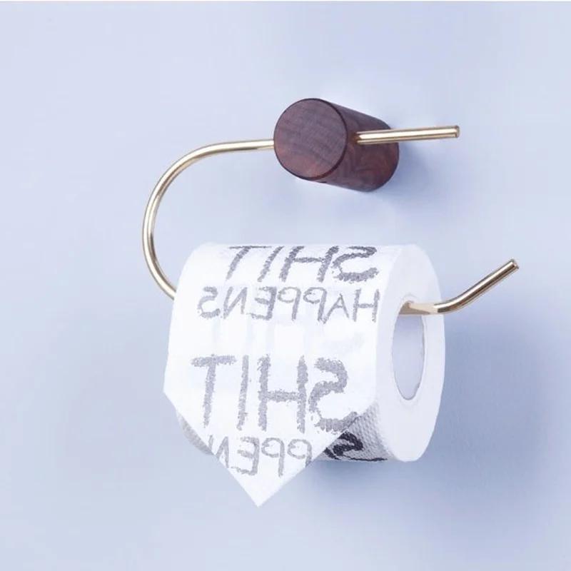 Creative Non-perforated Racks Nordic Toilet Tissue Holder Roll Paper Holder Brass Towel Rack Toilet Paper Dispenser
