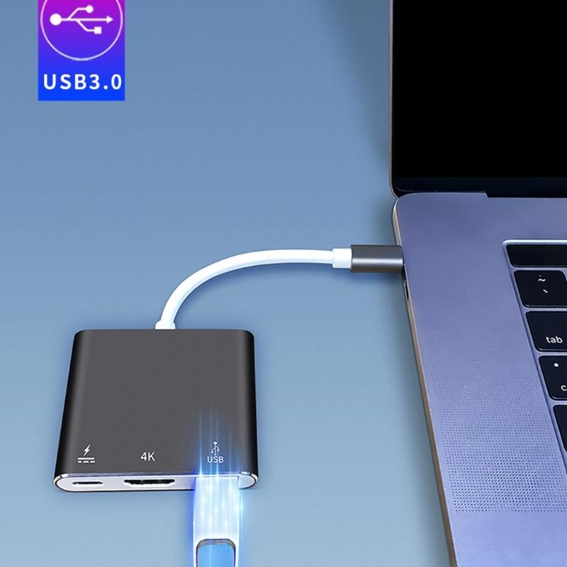 Type C to HDMIs Converter USB C to HDMIs Adapter for 4K Video Output and Fast Charging Supports for Devices Type C Hubs