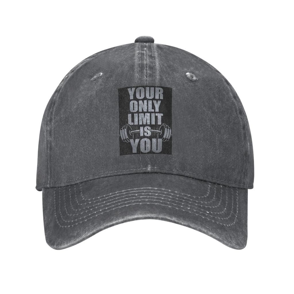 Gym Sport Bodybuilding Workout Motivational Quote Baseball Caps Denim Fabric Hats Casquette Hip Hop Baseball Cowboy Hat Unisex