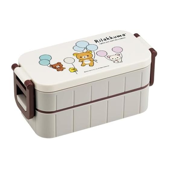 Skater Lunch Box 2 Tiers 600ml Women s Antibacterial Lunch Box Made in Japan Rilakkuma Fluffy Balloon YZW3AG-A