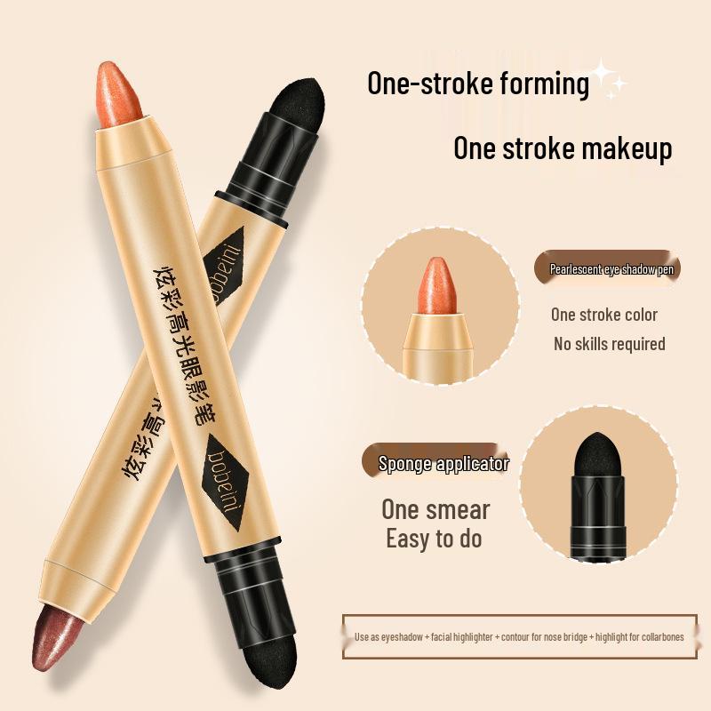Brilliant Highlighting Eyeshadow Pencil: Pearlescent Double-Ended Stick for Contouring & Tear Trough Definition
