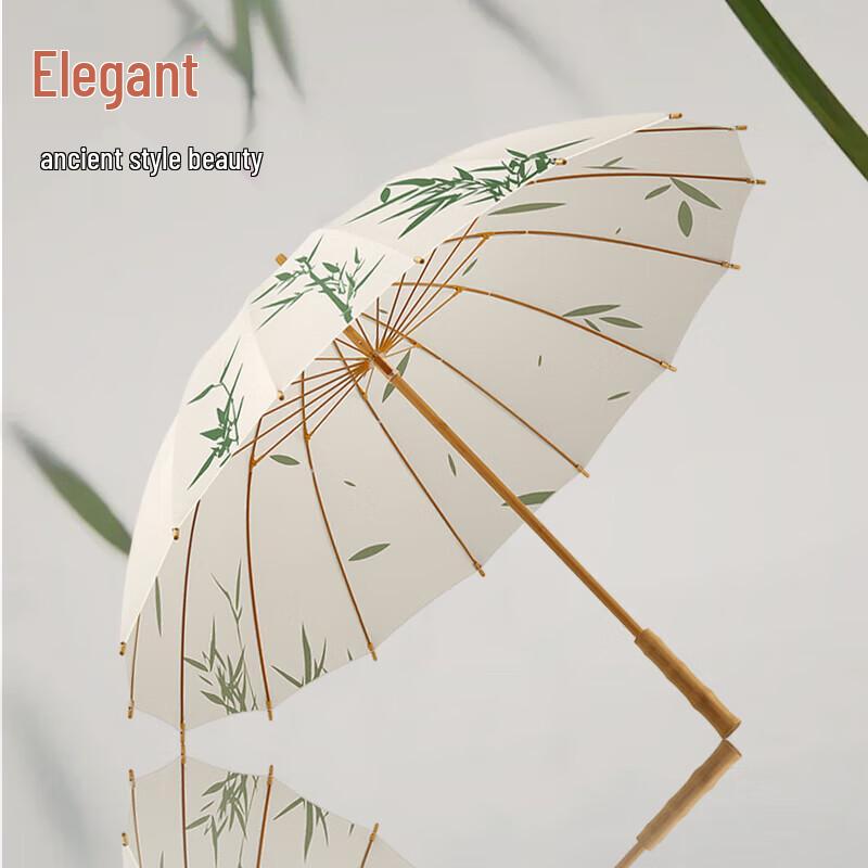 MAYDU Retro Chinese Style Long Handle Umbrella