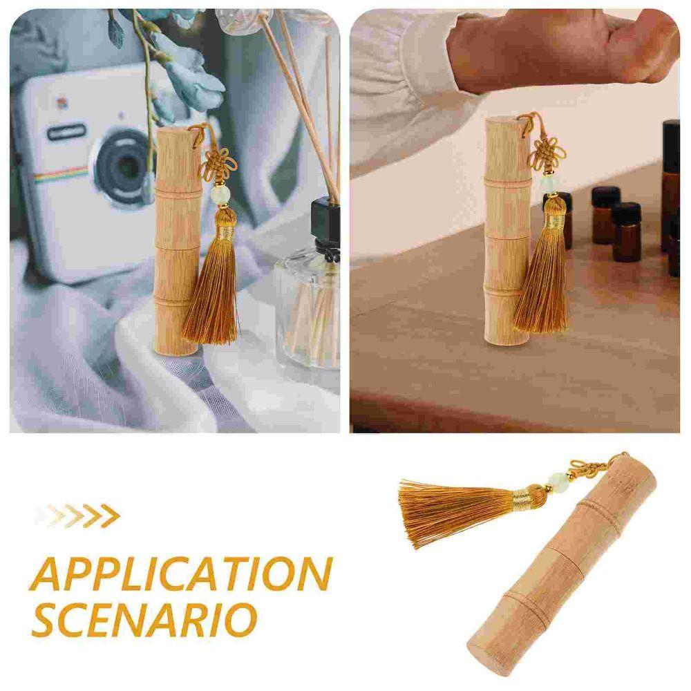 5/10ml Bamboo Roll-on Bottle Steel Roller Ball Lipstick Tube Natural Lip Balm Tubes  Lipgloss Pack