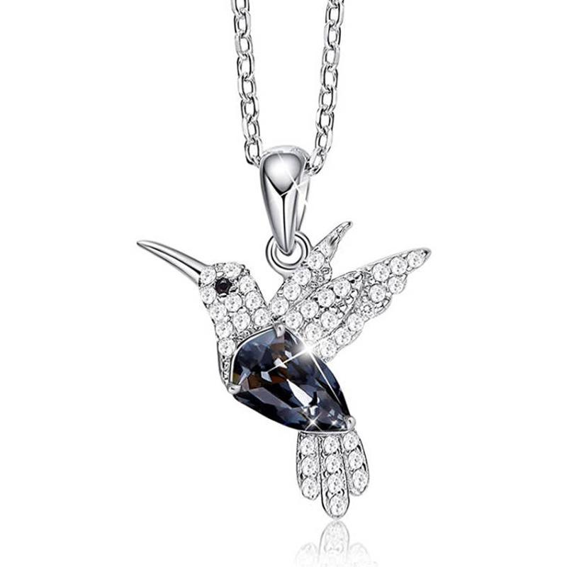 Huitan Elegant Bird Pendant Necklace Inlaid Shiny CZ for Women Wedding Party Anniversary Trendy Charming Accessories JewelryGood Product