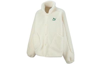 Giacche di Velluto da Donna Bianco Puro Collo Alto Ispessito 539954-65