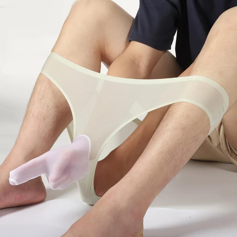 Herren Sexy Unterwäsche Offen/Schließbar Jj Penis Hülle Nahtlose Unterhosen Erotische Lingerie Gay String Sissy Panties Schnelltrocknende Slips
