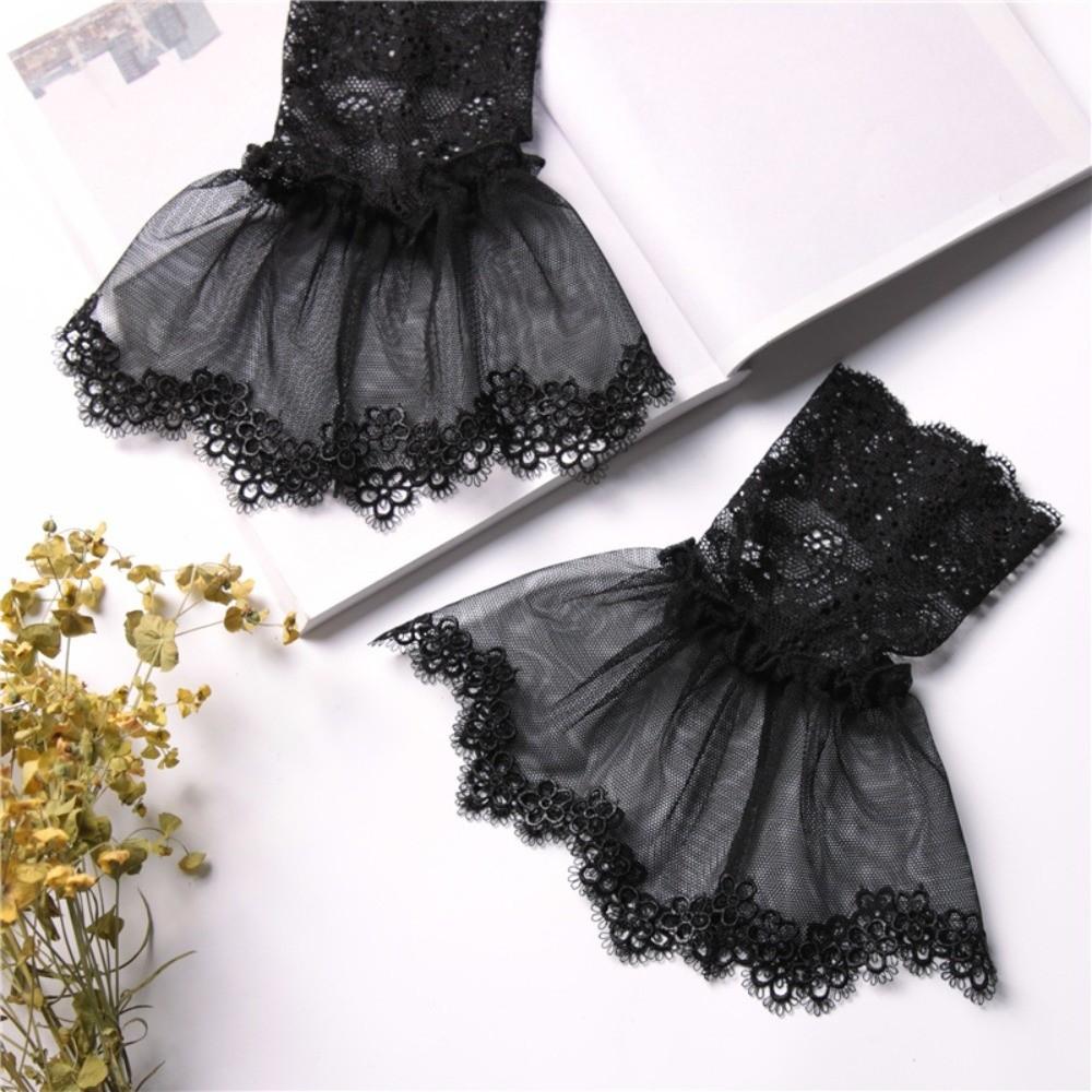 Ruched Detachable Cuffs Pleated Ruffles False Cuffs Vintage Hand Wrist Cuffs  Lolita Matching