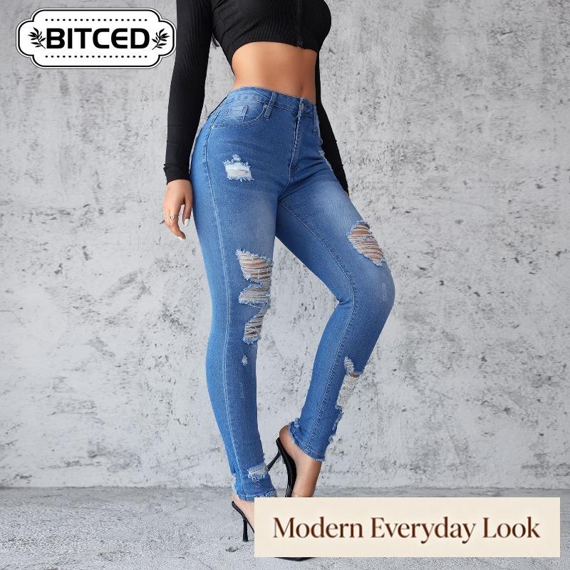 BITCED Women's Fashion Casual Solid Color Print Pants & Capris