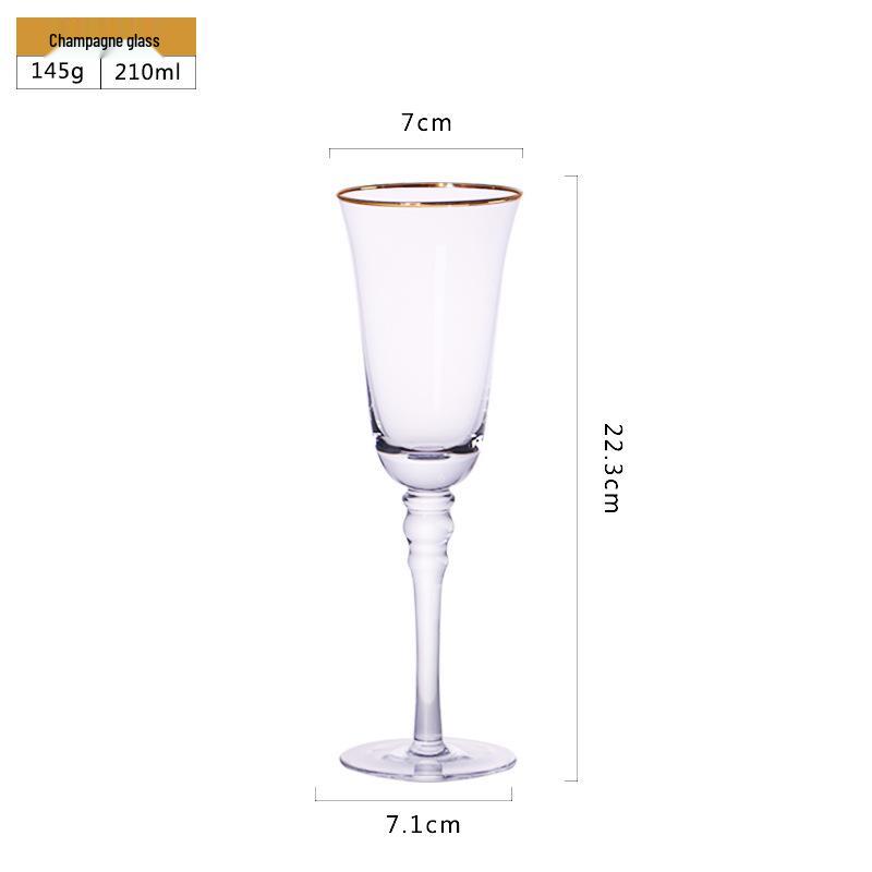 Elegant Gold-Rimmed Wine and Champagne Glasses for Dining and Decor