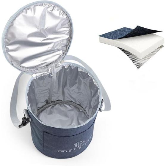 Portable Navy Insulated Lunch Bag - Oxford Cloth Thermal Cooler Tote for Camping Picnics and Travel