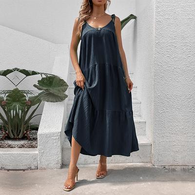New Women's Solid Color Suspender Dress Summer