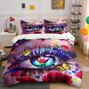 3Pcs Magical Eye Bedding Set, Anime Style Eye with Rose and Butterflies Print Duvet Cover + 2 Pillowcases, Fantasy Decor