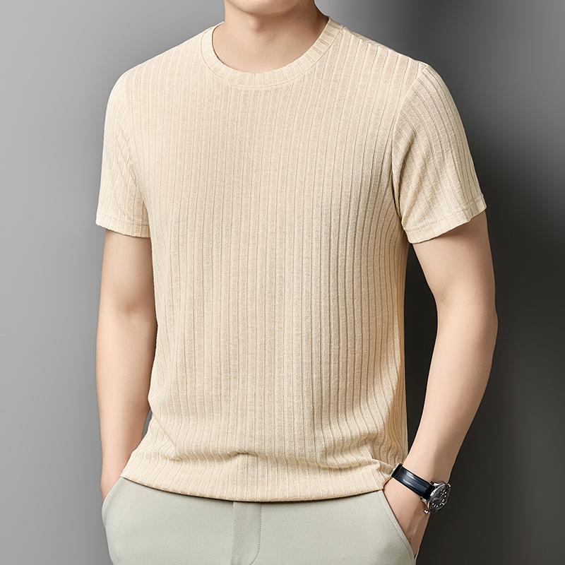 Short Sleeve Fashion Crew Neck T-Shirt Casual Loose Fit Top Striped M