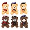 Snuggly Diploma Hat Bear Decoration Animal Figurine Birthday Present 23cm Plush Bear Toy for Collectors and Kids