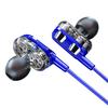 C52 Wired Earbuds Wire Control Noise Reduction In-ear Metal Dual Moving Coil Eight-core 3.5mm Earphones for Gaming