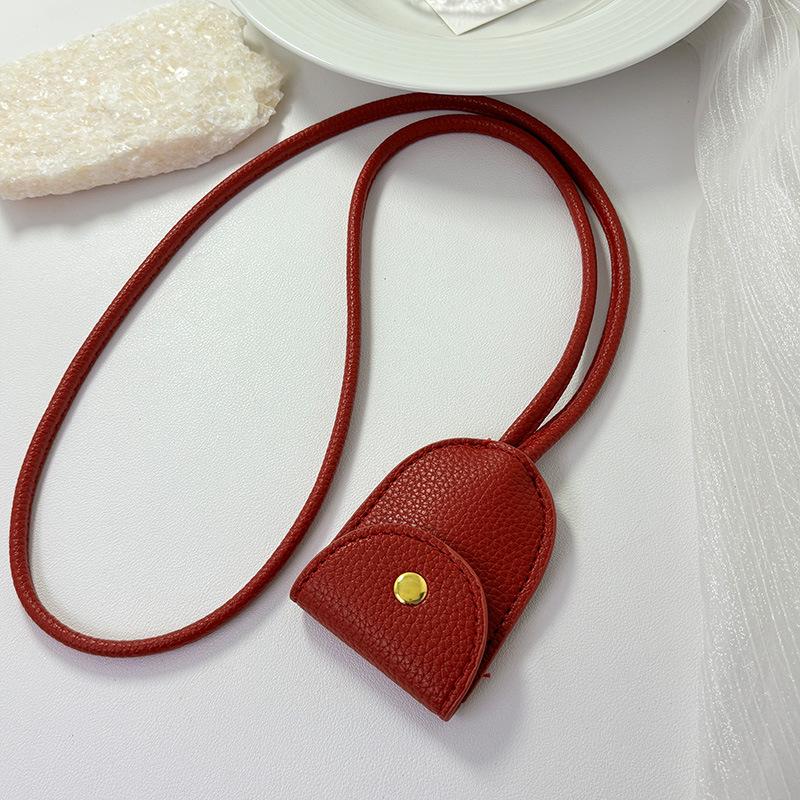 

Компактный минималистичный держатель для ключей-ожерелье - Мешочек на шнурке и ремешок для мужчин и женщин вино красного