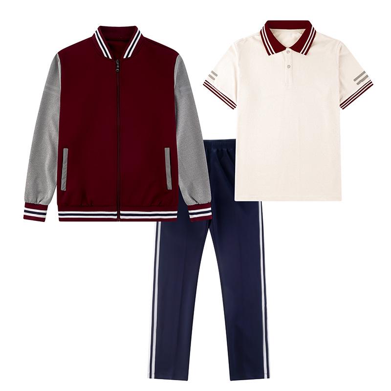 Autumn School Sportswear Set for Students: Long Sleeve Uniform for Primary, Junior High, and High School