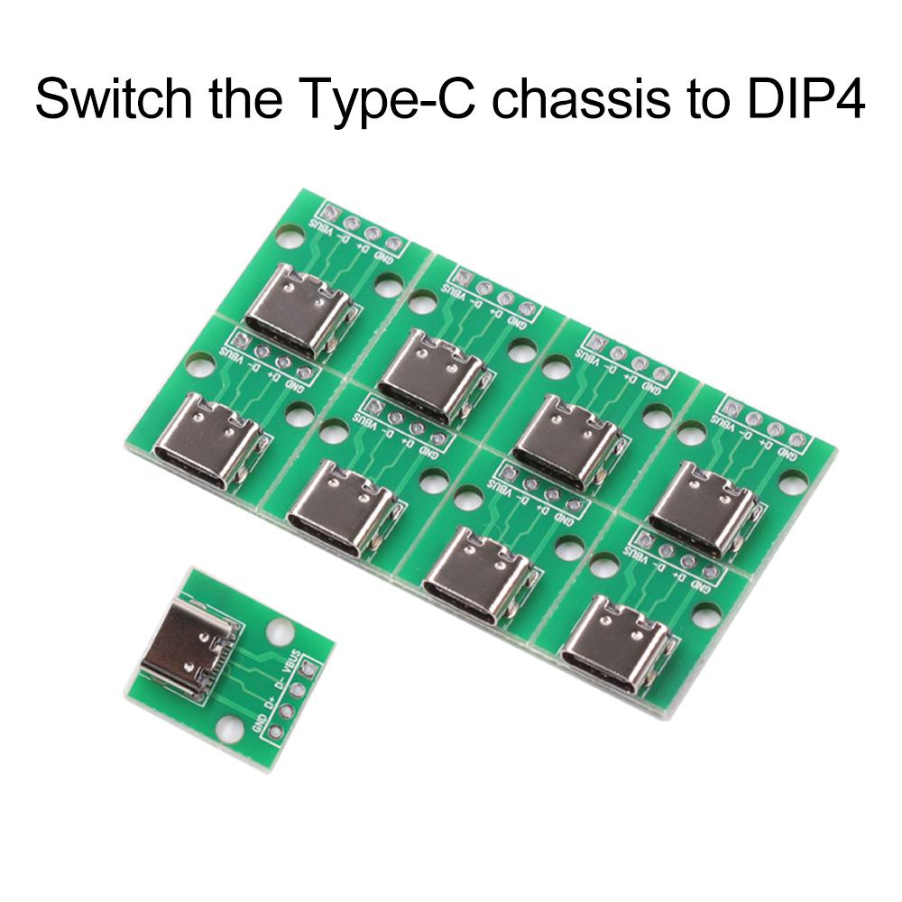 10PCS 5PCS 1PCS USB Type-C Breakout Board Serial Basic Breakout Female Connector Type PCB Converter Board with Row Pin