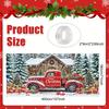 1pc Holiday Polyester Christmas Garage Door Cover Banner - Red Truck and Cabin Design  Multi-purpose Outdoor Flag