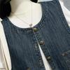 Sishe Women's Loose Fit Washed Denim Vest