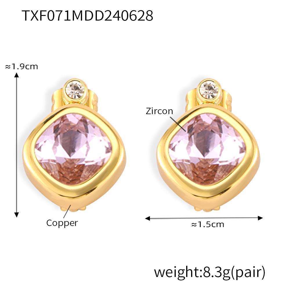 Chic Style Jewelry Set with Interchangeable Zircon - Unique Copper Design