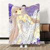 C-Chobits Cartoon Cute Anime Throw Flannel Fluffy Soft Blanket Warm Skin-Friendly Throw for Sofa Bed Office Nap Winter