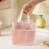 PVC Mesh Makeup Bag Solid Color Large Capacity Toiletry Storage Bag with Handle Lightweight Cosmetic Storage Bag Travel