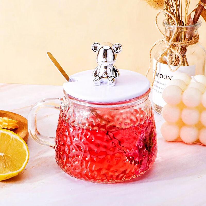 Little Bear Electroplated Hammered Glass Mug