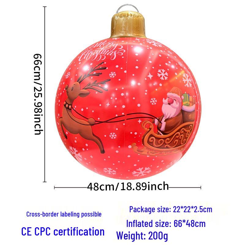 Partiler ve Avlular için Dış Mekan Noel Şişme Top Süslemesi