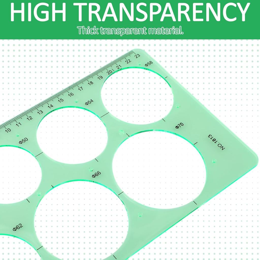 5 Pack Circle Template Circle Round Stencil Templates for Drafting Drawing Stencils Drafting Tools for Office and School Building Formwork Drawings